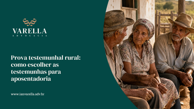 Grupo de três pessoas em um ambiente rural, conversando de forma séria e atenta, como se estivessem relembrando histórias do passado.